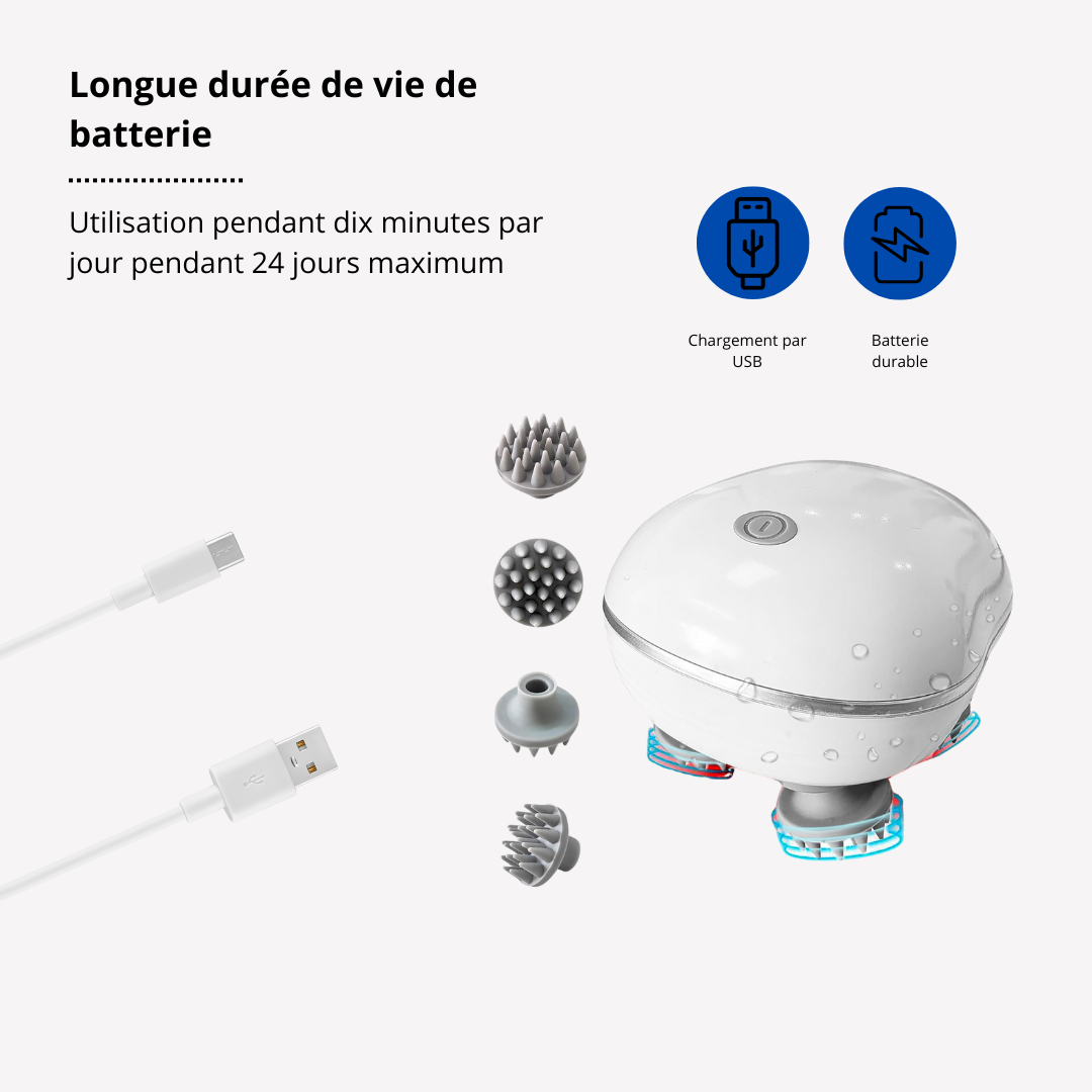 Masseur électrique pour cuir chevelu Lunixe™